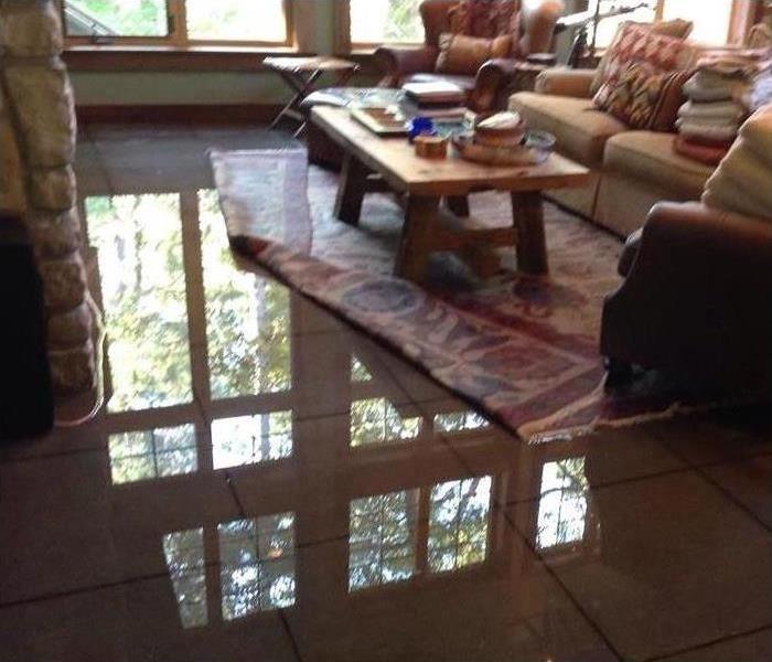 Living room flooded